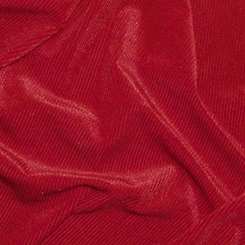 Royal Red Semi-Opaque Pile Stripe Velvet Knit 71158