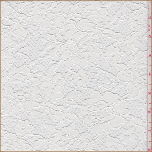 *2 YD PC--Deep White Floral Rayon Lace