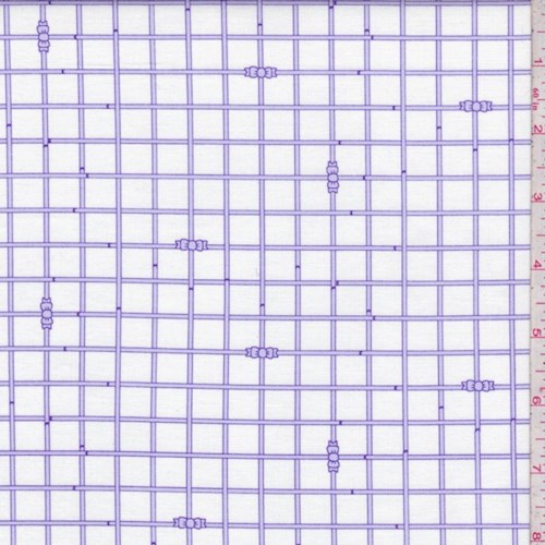 Lavender "Ribbons" Print Cotton