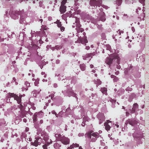 Aubergine "Ink Blots" Print Cotton