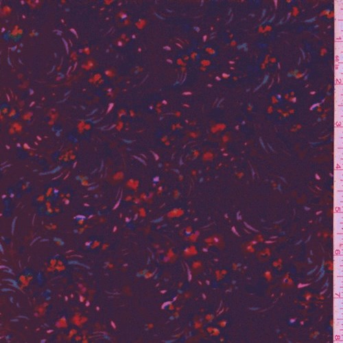 Mulberry Floral Firework Stretch Velvet