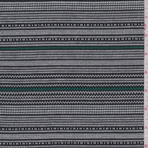 Kelly/Black/White Pixel Double Knit