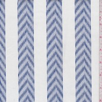 White/Royal Chevron Stripe Canvas