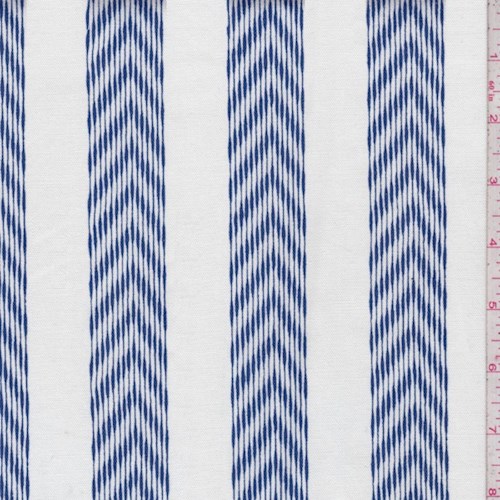 White/Royal Chevron Stripe Canvas