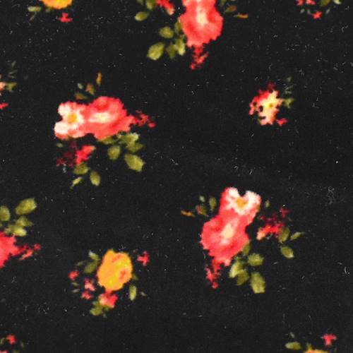 Black/Coral/Multi Floral Printed Velvet Knit 71169