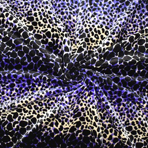 Black/Purple/Ivory Cheetah Printed Velvet Knit 71178