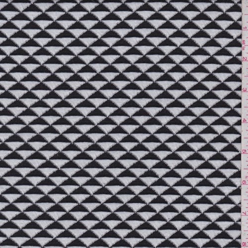 White/Black Pyramid Jacquard Double Knit