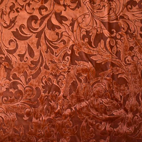 Sunset Orange Baroque Burnout Velvet Knit 71222