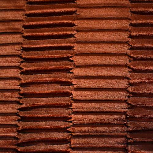 Chestnut Brown Pleat Stripe Burnout Velvet Knit 71224
