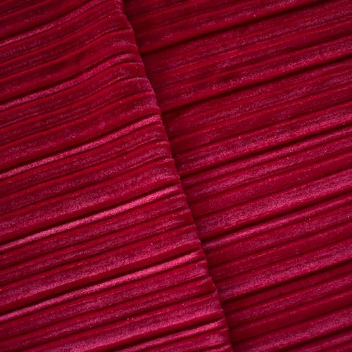 Rose Petal Red Pleat Stripe Burnout Velvet Knit 71233