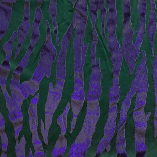 Mystic Purple/Green Zebra Burnout Velvet Knit 71237