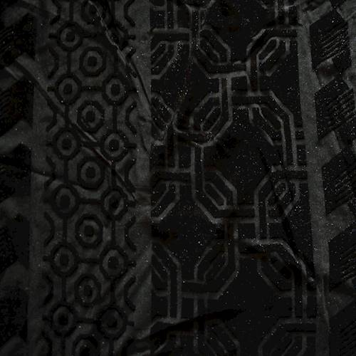 Magic Black Abstract Geometric Burnout Velvet Knit 71243