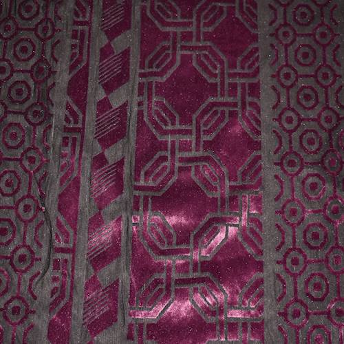 Passion Purple/Black Abstract Geometric Burnout Velvet Knit 71255