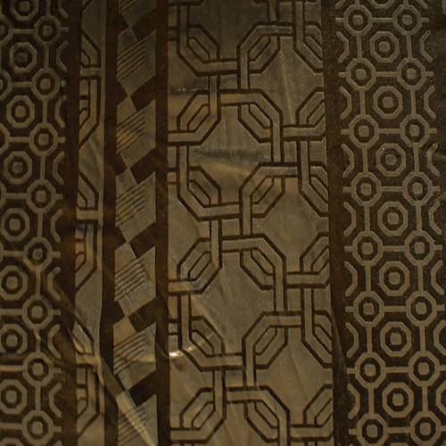 Golden Brown Abstract Geometric Burnout Velvet Knit 71257