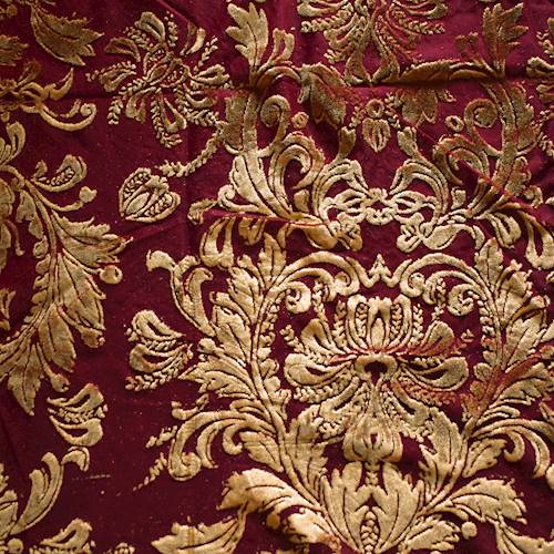 Golden Brown/Wine Baroque Burnout Velvet Knit 71264