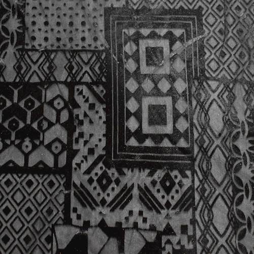 Classic Black Abstract Geometric Burnout Velvet Knit 71265