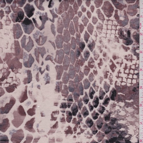 Beige/Cocoa/Stone Snakeskin Rayon Jersey Knit