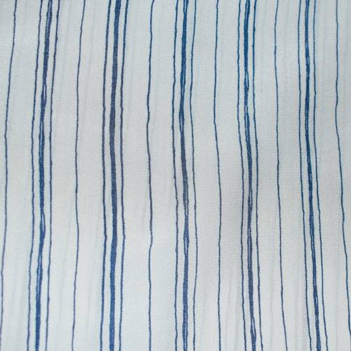 *5 1/8 YD PC -- White/Navy Stripe Printed Silk Charmeuse DFWAP000820