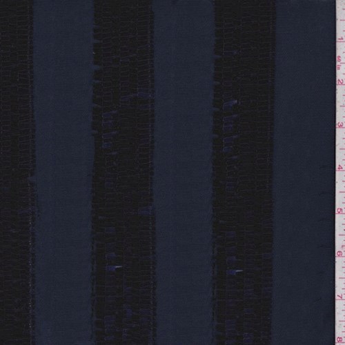 Navy Sequin Stripe Mesh