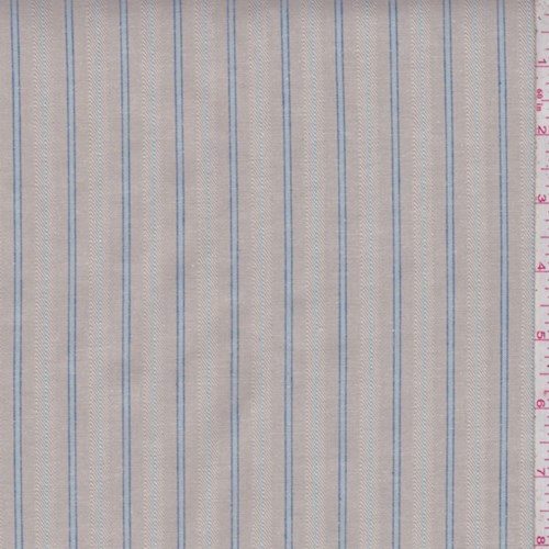 Pale Taupe/Sky Blue Stripe Cotton