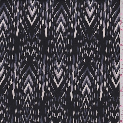 Black/Slate/Silver Diamond Stripe Charmeuse