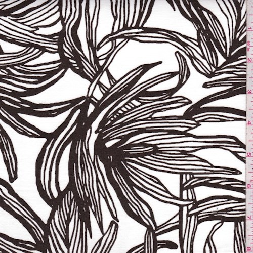 White/Walnut Botanical Woven Cotton