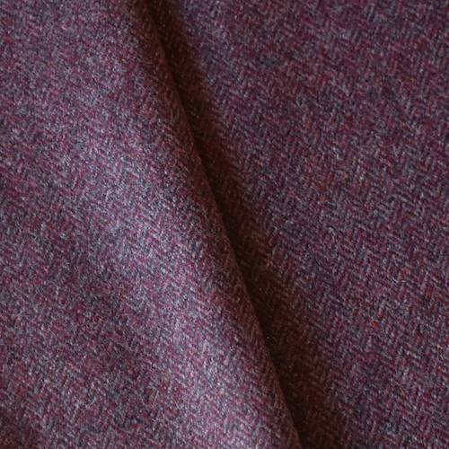 Rust Red/Gray Wool Blend Textured Herringbone Jacketing 71276