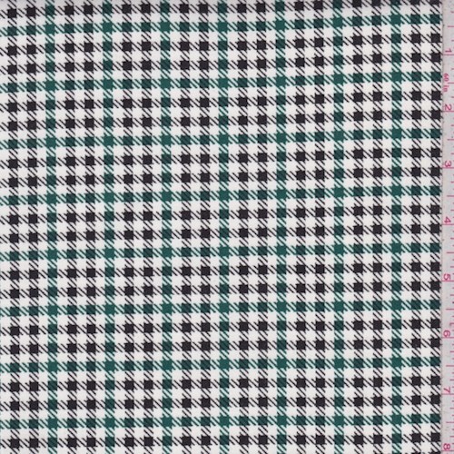 White/Kelly/Black Mini Houndstooth Check Velveteen