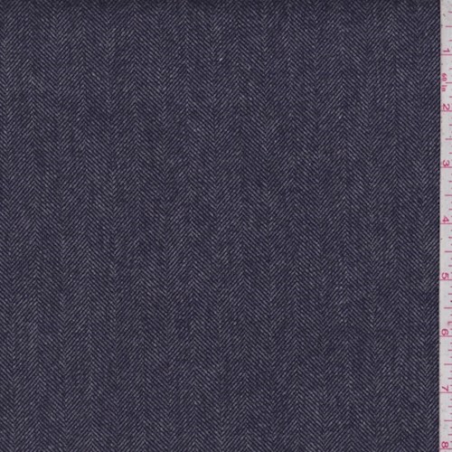*1 YD PC--Navy Herringbone Flannel Suiting