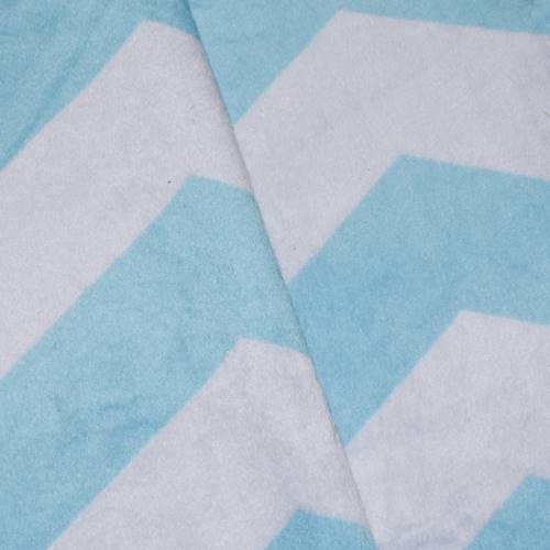 Aqua/Whisper Blue Chevron Printed Fleece Knit DFW11175