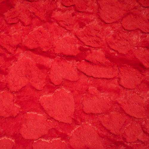 Valentine Red Heart Minky Faux Fur Knit DFW11263