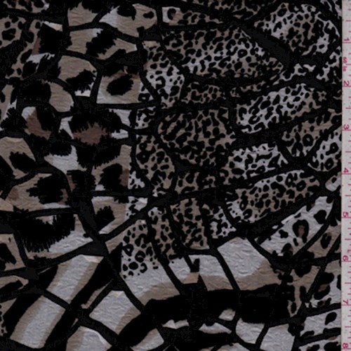 Black/Tan Leopard Print Applique Knit