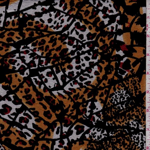 Black/Goldenrod Tiger Print Applique Knit