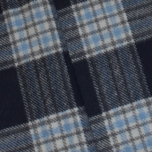 *5 3/4 YD PC -- Black/White/Gray Semi-Opaque Wool Blend Textured Plaid Woven