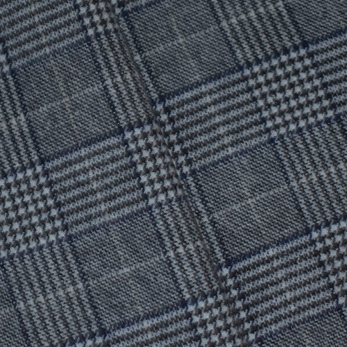 *5 7/8 YD PC -- Black/White/Blue Wool Blend Glen Plaid Jacketing