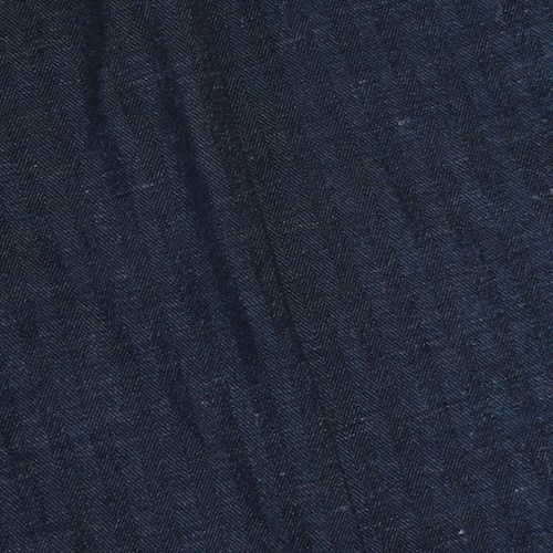 *7 1/4 YD PC -- Navy/Black Wool Blend Herringbone Stripe Jacketing