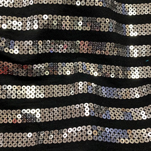 Black/Silver Stripe Sequin Dancewear