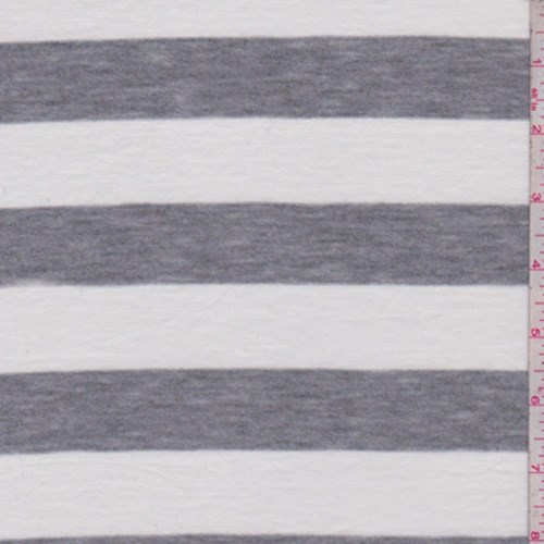 White/Heather Grey Stripe T-Shirt Knit