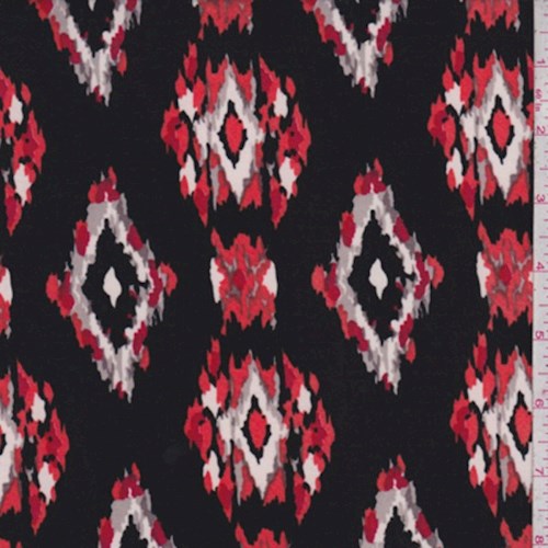 Black/Orange Ikat Diamond Nylon Knit
