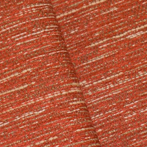 *7 7/8 YD PC -- Sunset Red/Ivory/Beige Textured Chenille Home Decorating Fabric DFW1986-X