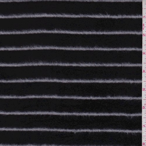 Black/White Stripe Jersey Knit Fleece