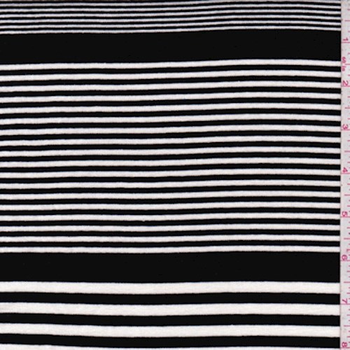 Black/White Varied Stripe Jersey Knit
