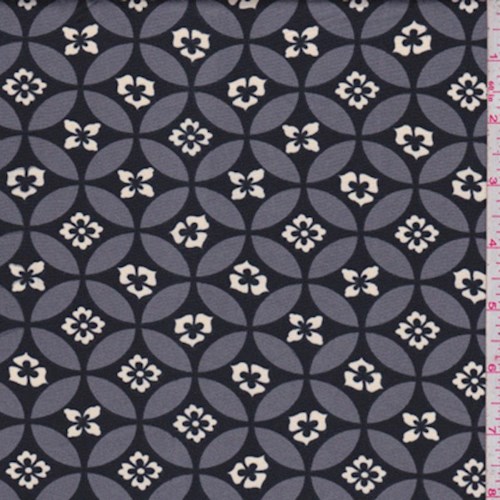 Black/Pewter Floral Circle ITY Knit