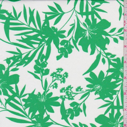 White/Green Floral Nylon Knit