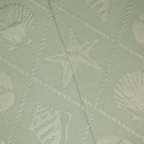 *2 5/8 YD PC -- Seafoam Teal Seashell Cloque Jacquard Home Decorating Fabric DFWX3118-X