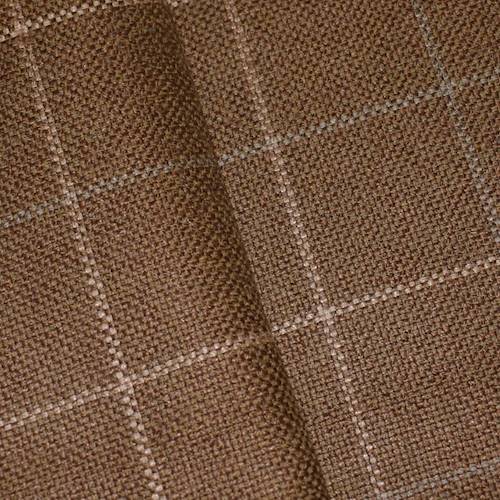 *3 1/4 YD PC -- Brown/White/Gray Grid Basketweave Home Decorating Fabric DFWX3159-X