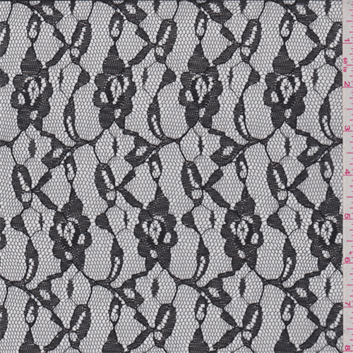 *3 1/8 YD PC--Black Floral Lace