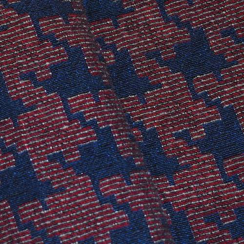 *3 1/2 YD PC -- Red/Blue/Multi Abstract Houndstooth Jacquard Jacketing DFWAP000988