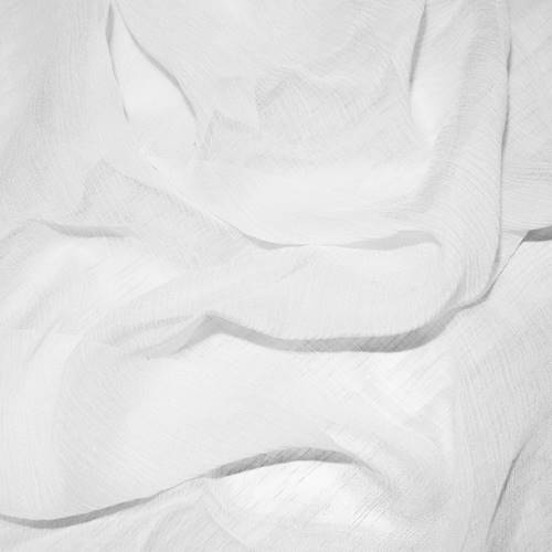 *3 7/8 YD PC -- Cream White Silk Crinkle Chiffon DFWAP000905