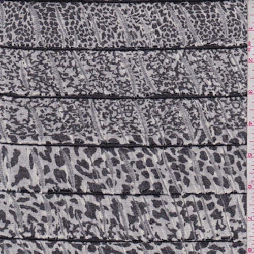 Oyster Grey/Slate Animal Print Ruffle Knit